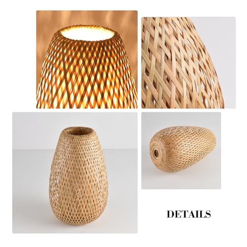 2 Pack Bamboo Lamp Shade (Bamboo 9.05 in 2-Pack)