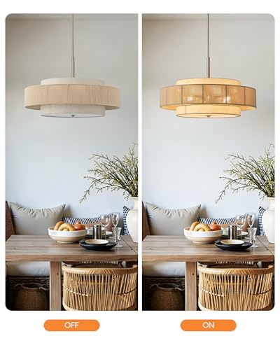 23.6" Boho Rattan Chandelier (Brushed Nickel / 24inch)