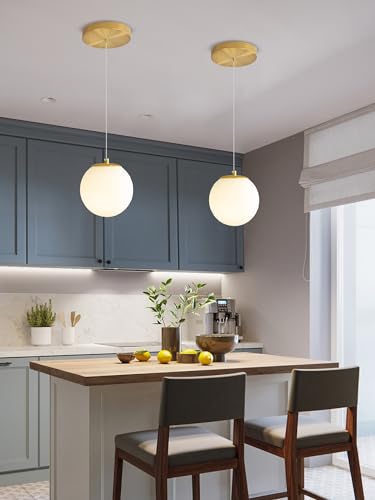 Pendant Lighting Gold Globe Pendant Light Fixture (Gold-White / Globe 1-Light)