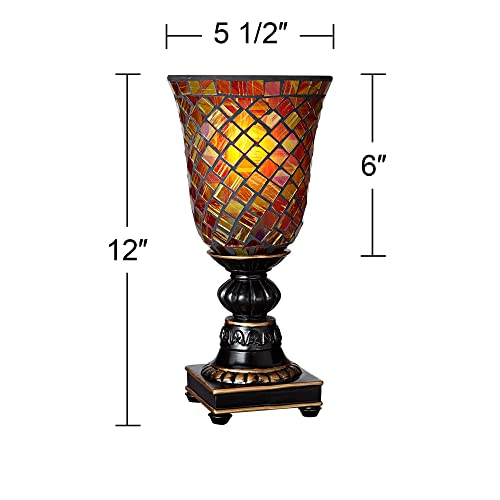 Mosaic Brown Glass 12" High Uplight Accent Lamp