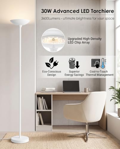 Torchiere Floor Lamp (White Torchiere Floor Lamp)
