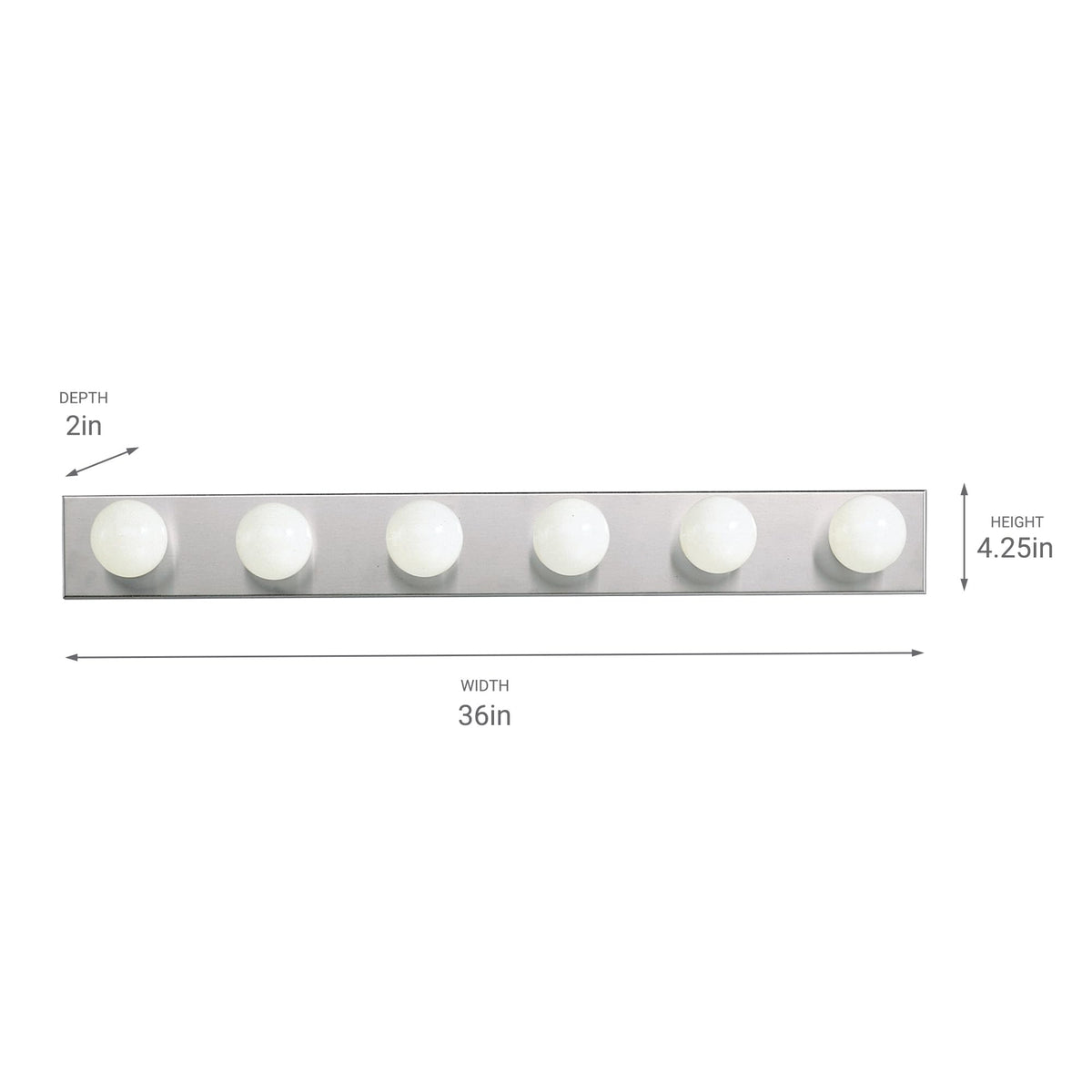 6 Light Bathroom Vanity Light (36 in / Brushed Nickel)