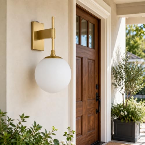 18.1" Dusk to Dawn Outdoor Wall Sconce (Brass (with Photocell))