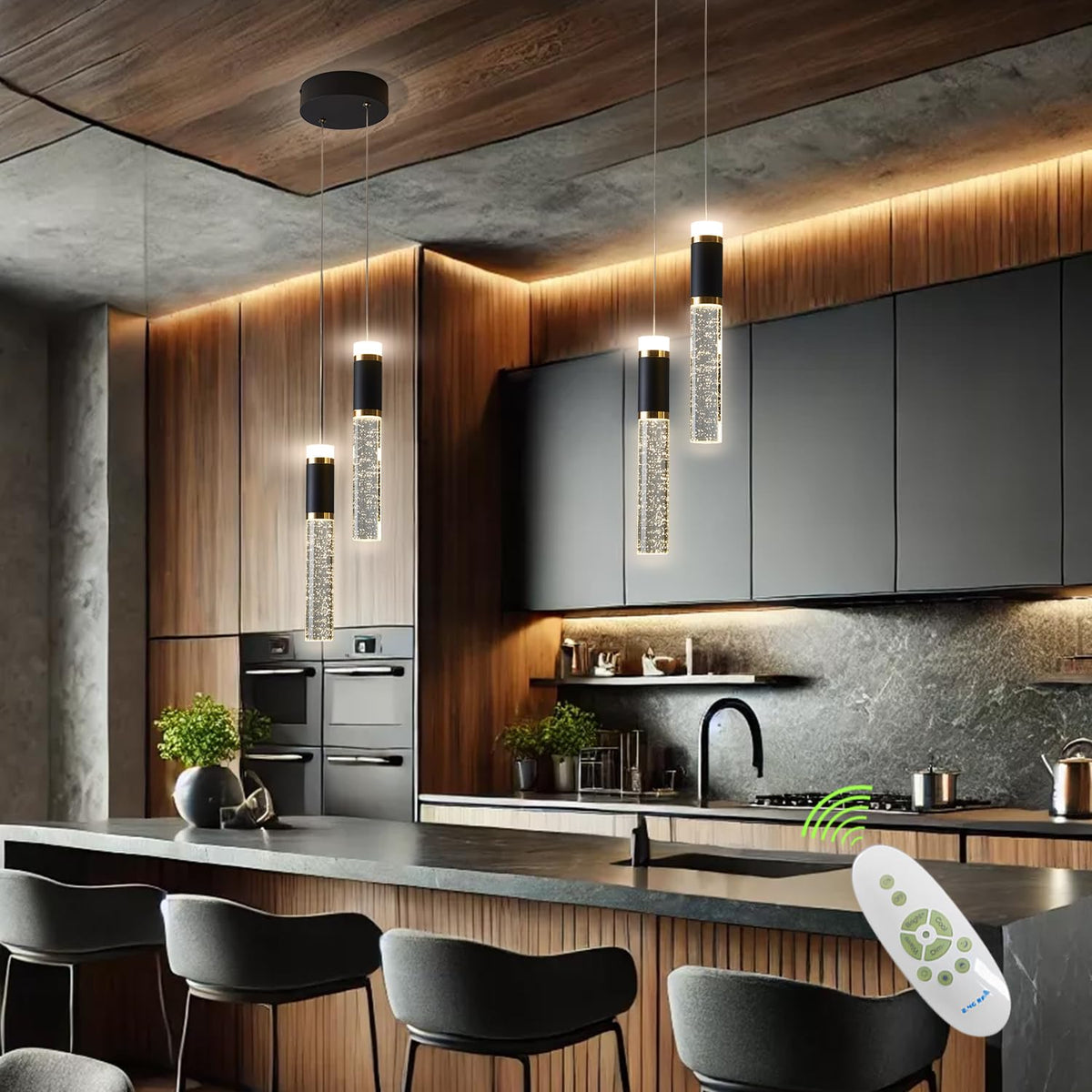 Led Pendant Light (Black / 2-Light)