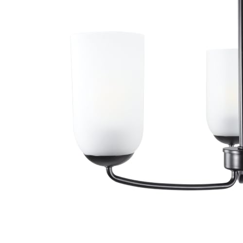 Black Pendant Lights Kitchen Island with Frosted Glass Shade