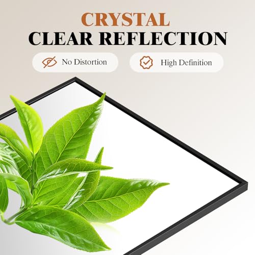 47x14 Inch Full Length Mirror (Black-rect / 47"L x 14"W)
