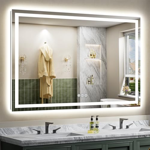 68x40 Inch LED Bathroom Mirror with Lights (Backlit+front Lit / 68"L x 40"W)