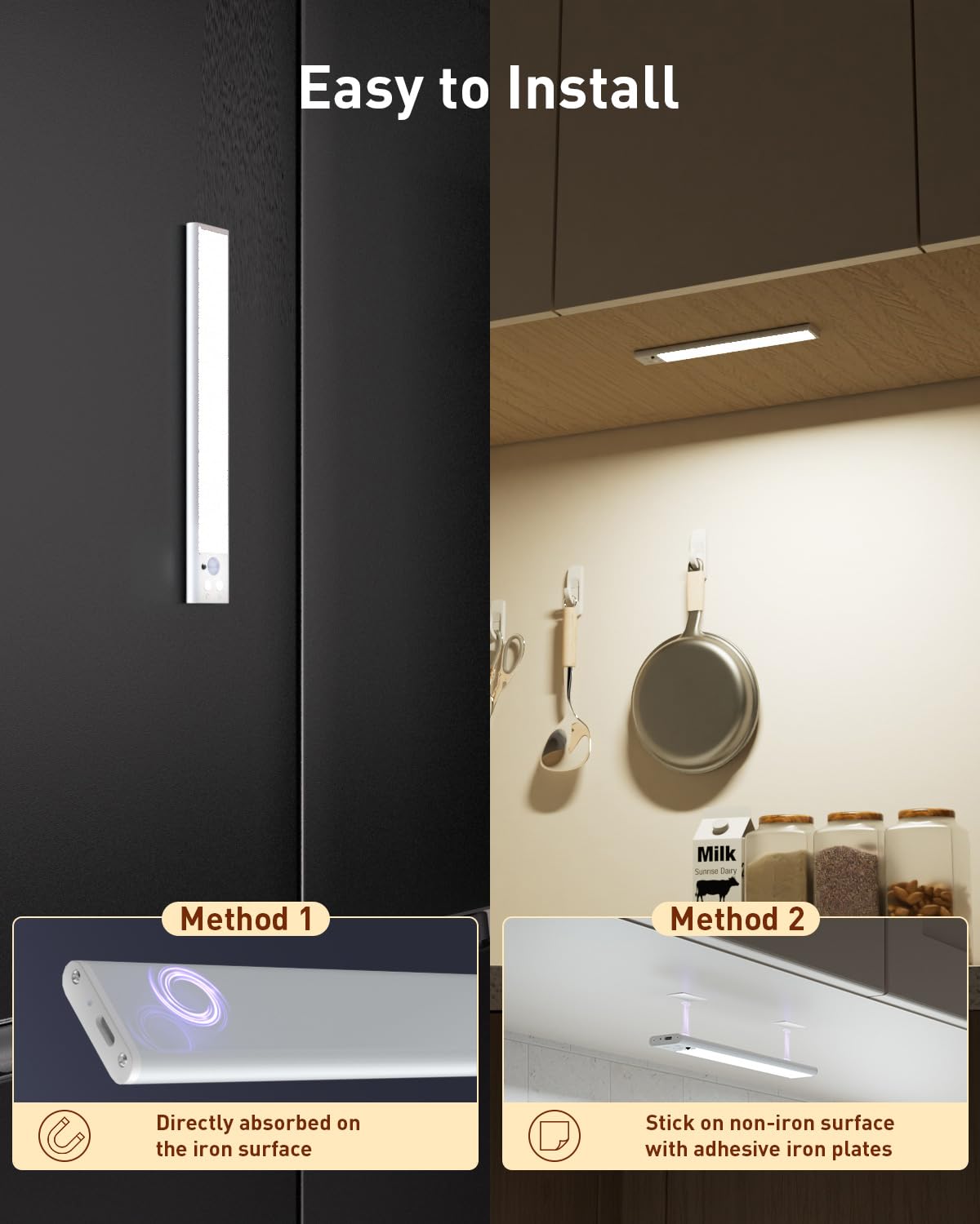 LED Closet Light Rechargeable Under Cabinet Lighting (1 Pack)