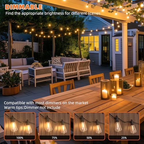 Outdoor String Lights 100 FT LED Patio Light (100FT)