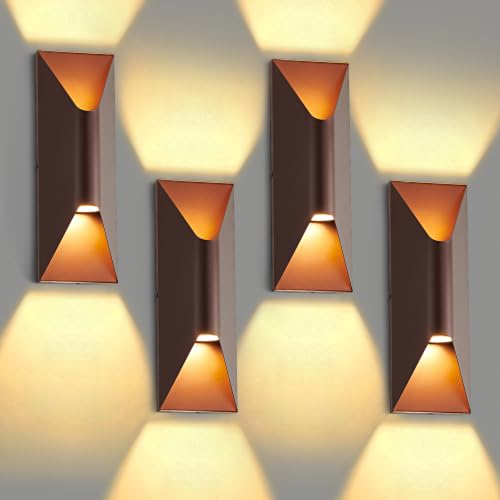 Outdoor Wall Lights 4 Pack (Brown / 4 Pack)