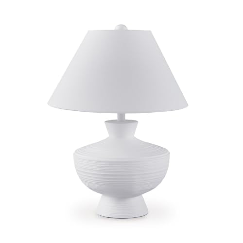 Harelwood Modern White Textured Table Lamp (White / Table Lamp)