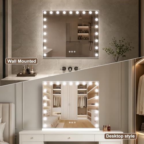 Vanity Mirror with Lights (White / 40"L x 30"W)