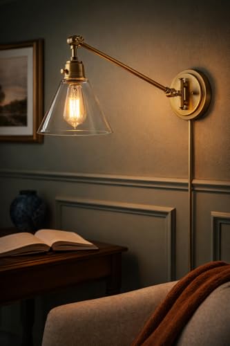 Arti Medium Swing Arm Single Light Wall Sconce (Heritage Brass)