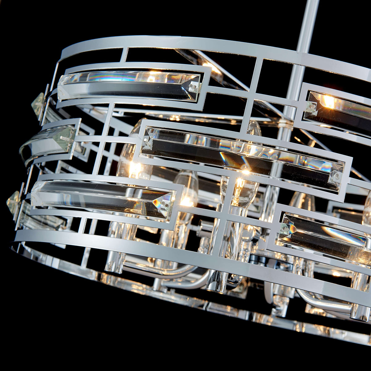 Saint Mossi Modern K9 Crystal Chandeliers (Chrome 6-Lights H24 D18)