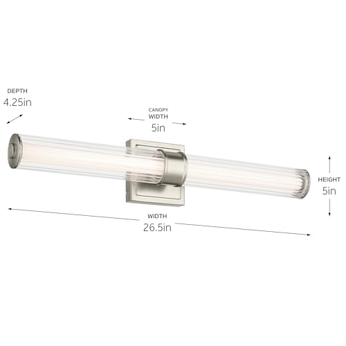 Laurene LED Bath Bar Light (Fluted Glass / 26.5 inch / Brushed Nickel)