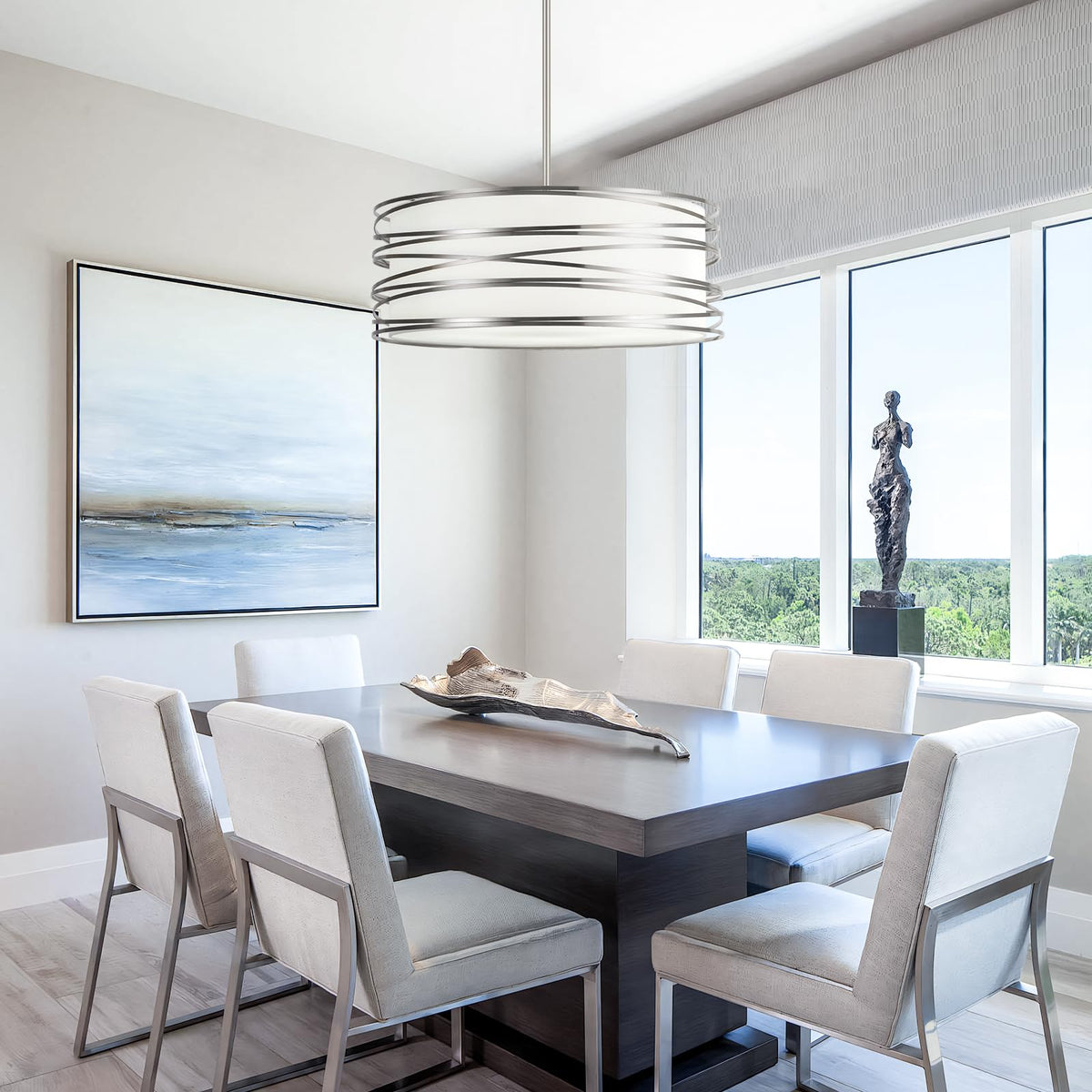 19.7" Drum Chandelier 5 (Nickel / 19.7 inch)