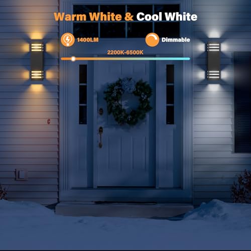 Outdoor Wall Lights (2 Pack / 3 Layer)