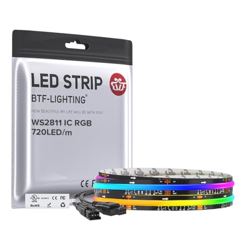 3.28FT WS2811 Smart IC RGB DC24V FCOB COB LED Strip Light (Black PCB / 3.28FT)
