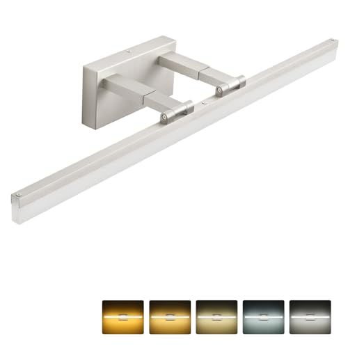 Bathroom Lighting Fixtures Over Mirror (Brushed Nickel Retractable-5CCT&Dimmable / 32-inch)