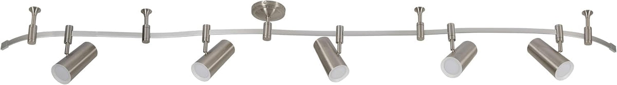 Ellipse Track Ceiling Light with 5 Adjustable LED Heads (Brushed Nickel)