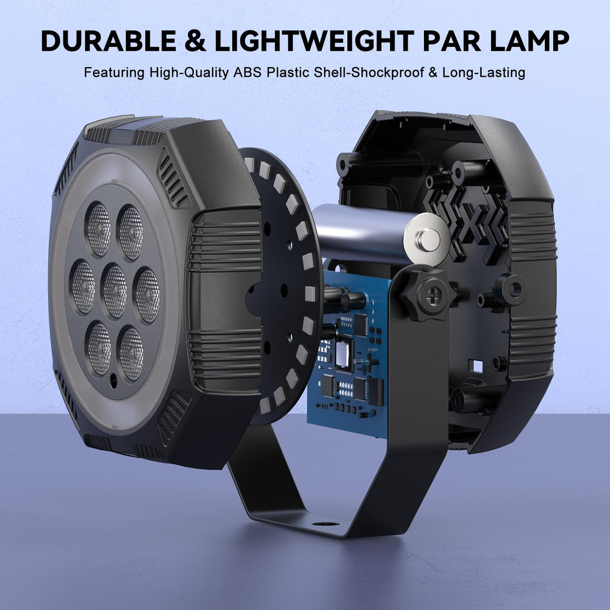Stage Lights Mini RGB Battery Powered Uplights LED Rechargeable Par Can Lights with Halo (16 Pack)