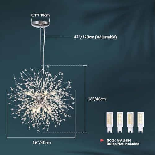 Modern Crystal Chandeliers Firework (Chrome / 8-Light (Semi-Flush Mount))