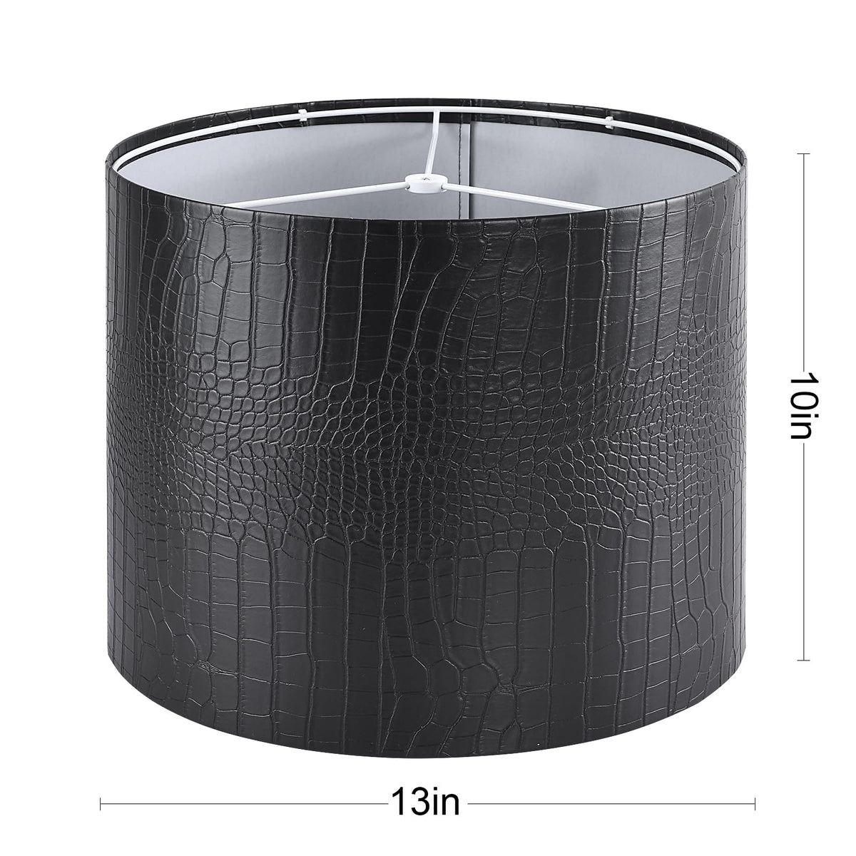 Black Reptile Print Drum Lamp Shade 13"Top x 13"Bottom x 10"High (13*13*10 1 Pack / Black)