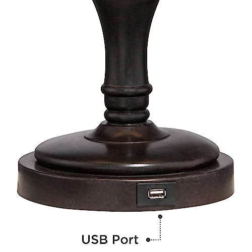 Corey 21 3 4" High Desk Lamps Set of 2 Swing Arm Socket USB Bronze Brown (Bronze - Smart Sockets Included)