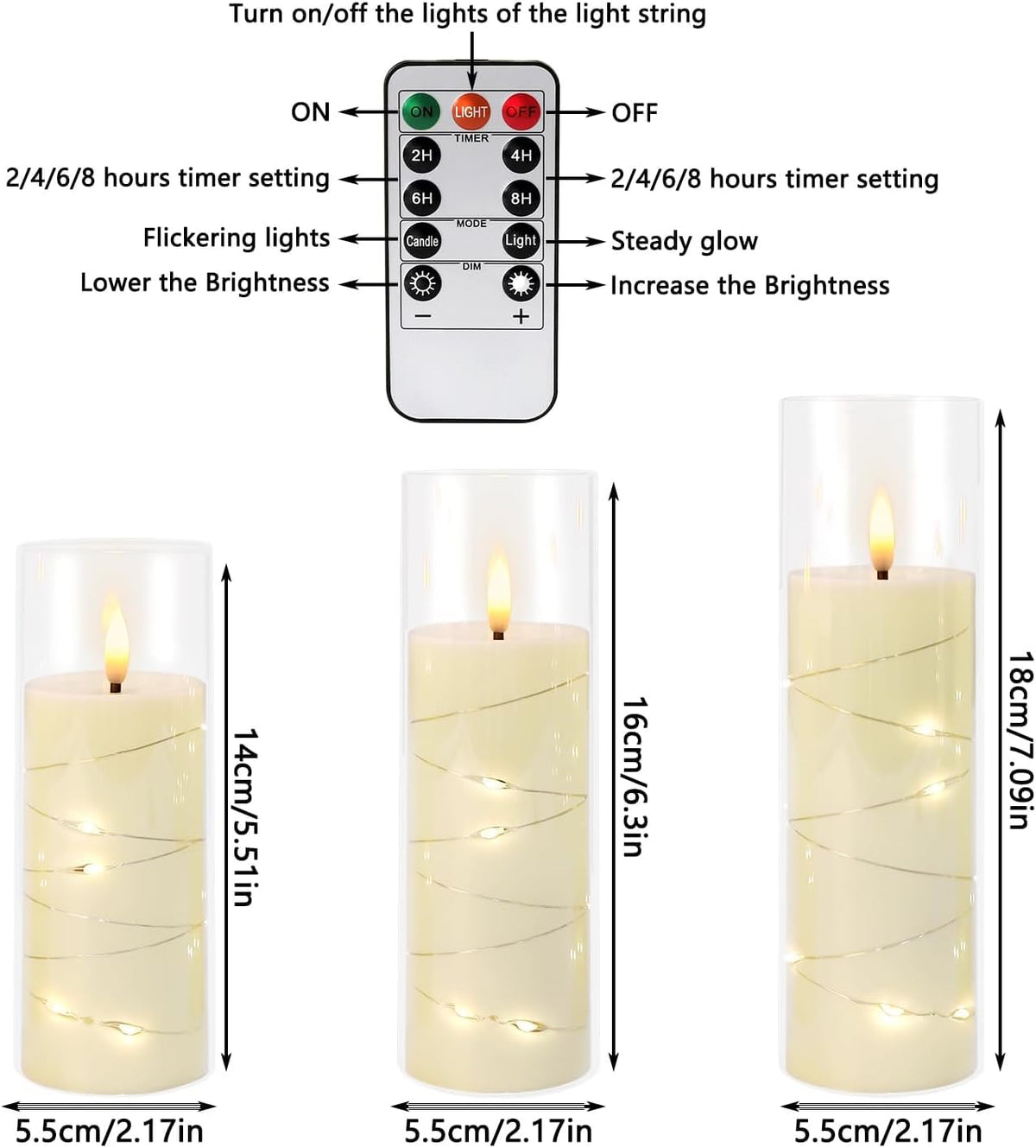 Christmas Decoration Flickering Flameless Candles - 24 Pack, Ivory-4