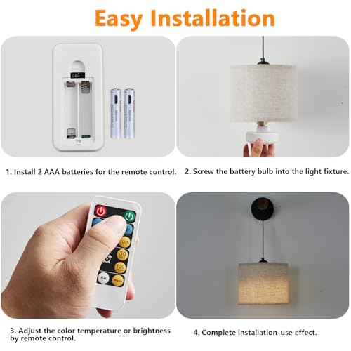 E26 Battery Operated Light Bulb for Lamps (E26-Battery Operated / 3.3x2.7 Inch-1 Pack)
