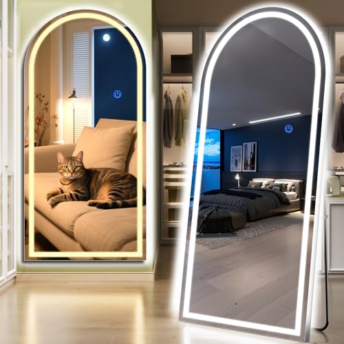 Arch Full Length Standing Mirror with LED Lights (Arched / 71"L x 32"W)