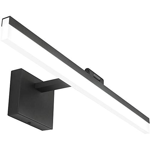 Dimmable Black Vanity Light Bar Lighting Fixtures Modern Bathroom Light Fixtures 6000K Rotatable White Aluminum LED Light (Matte Black- Dimmable / 24-inch)