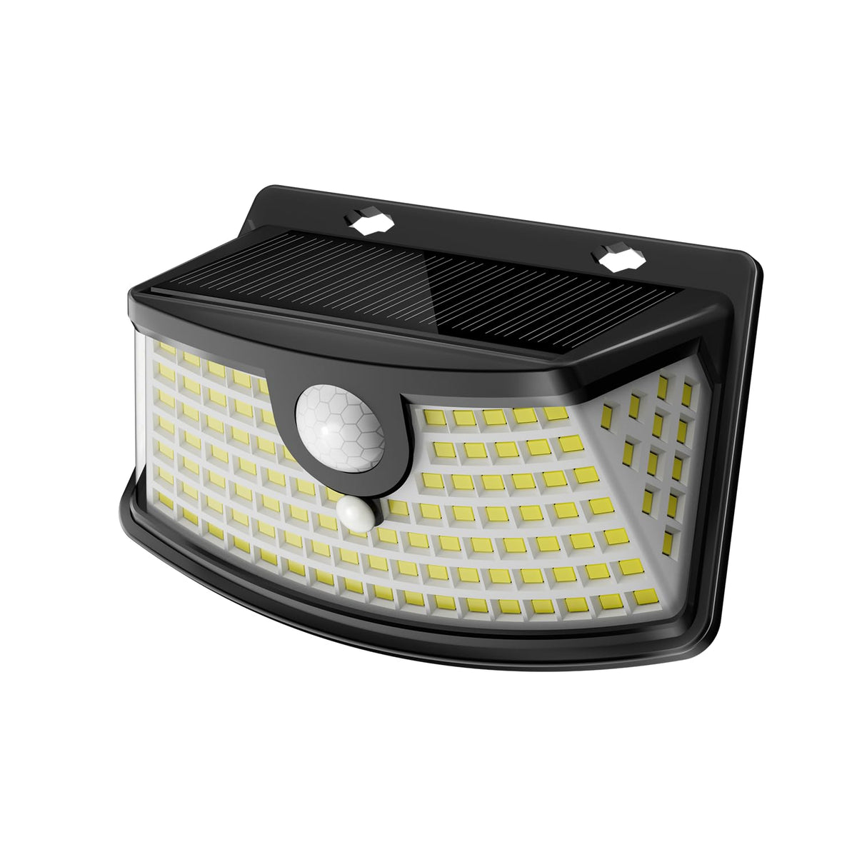 Solar Motion Sensor Lights Outdoor 120 LEDs (Black / 1 Pack)