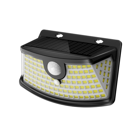 Solar Motion Sensor Lights Outdoor 120 LEDs (Black / 1 Pack)