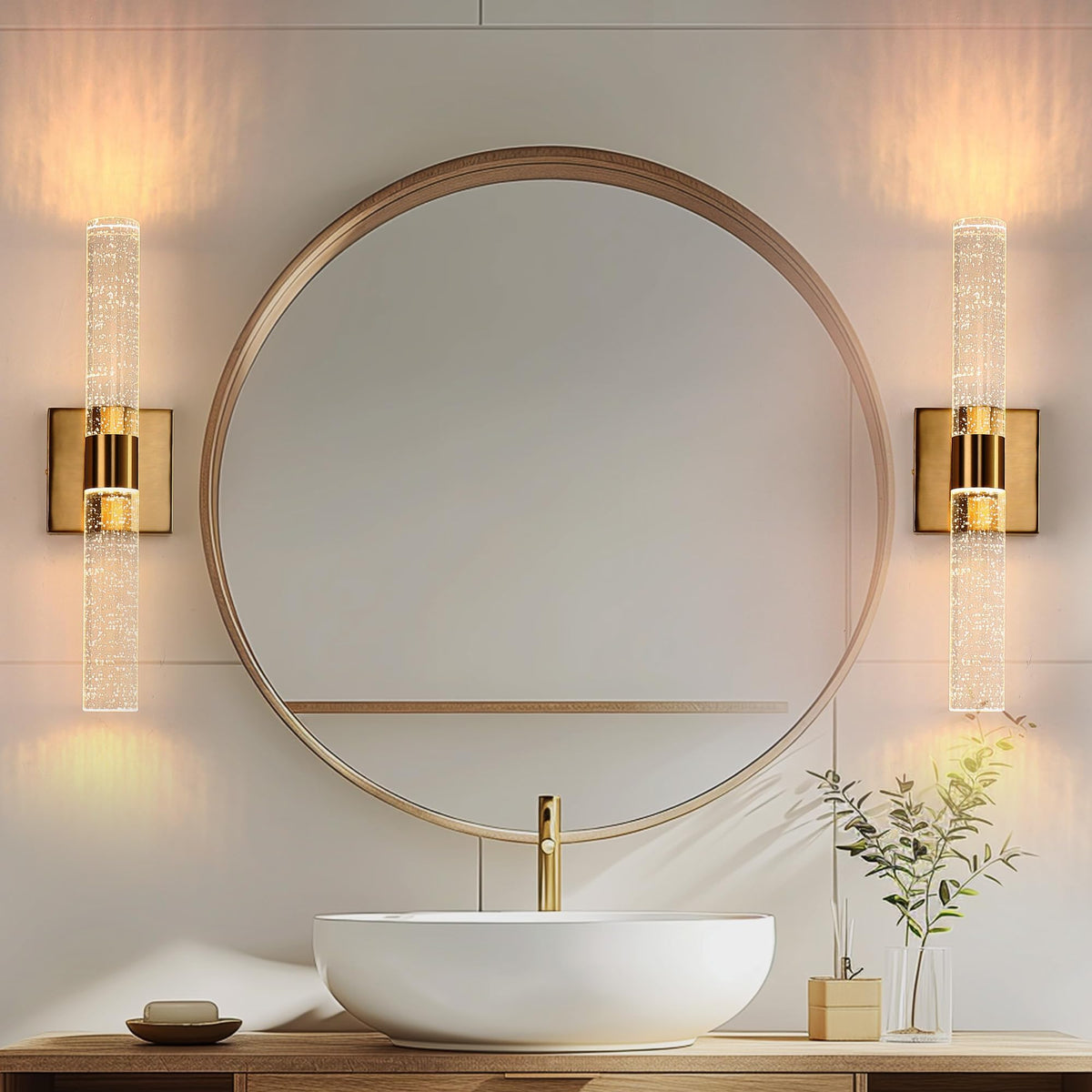 Modern Wall Sconces Set of Two (Gold / 18in)