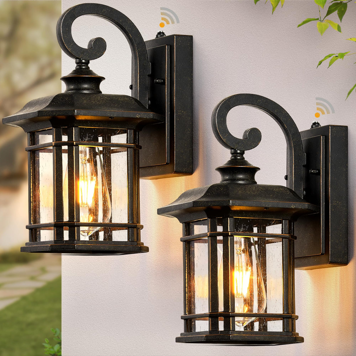 Exterior Lighting Fixtures Dusk to Dawn (Oil-Rubbed Bronze / 12.4 in Dusk to Dawn 2 Pack)
