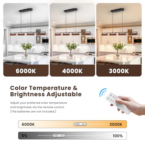 50.2" Kitchen Island Lights (50.2 in - Large Plate / Walnut)