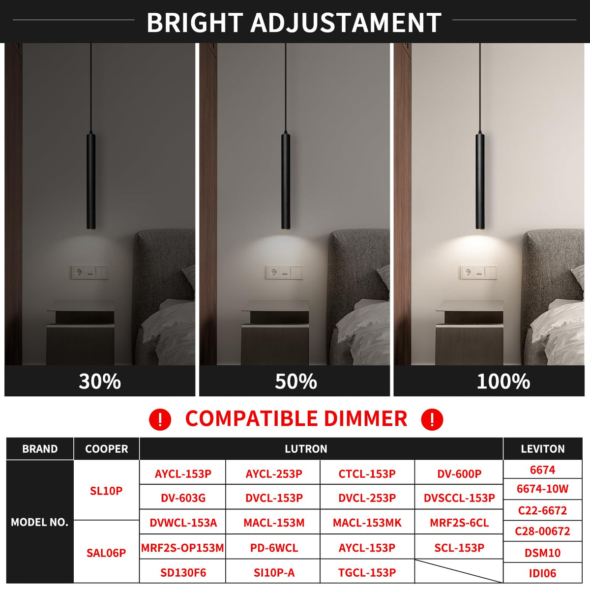 Modern Pendant Lights (Black-Dimmable+3 Color Temperature-3p / 15.7inch-3p-1 light)