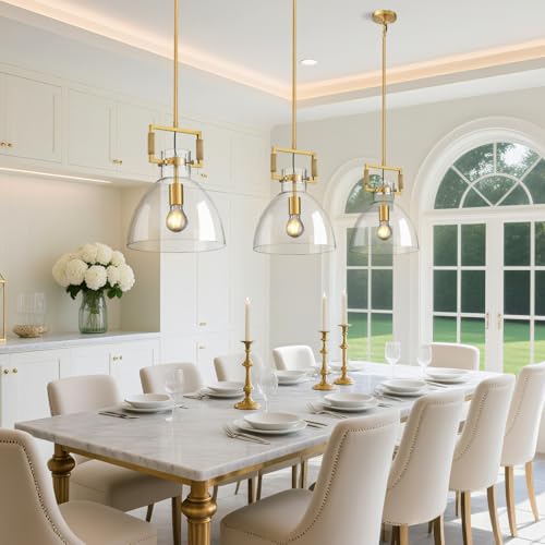 10 '' Modern Large Brass Kitchen Pendant Light Fixtures (Brass-10-In)