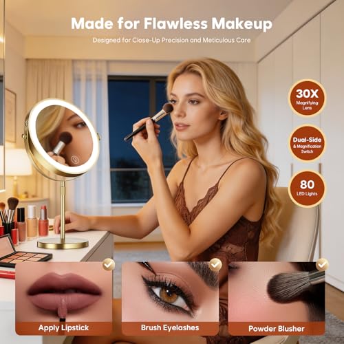 30X Makeup Mirror with Lights