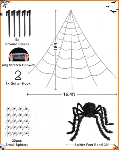 3D HD Dynamic Giant Spider Halloween Projector+Brighter Spider Webs Lights Set