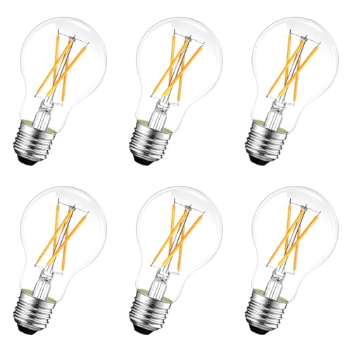 A19 E26 LED Light Bulbs 60 Watt Equivalent (6 Pack / 2700k Warm White)