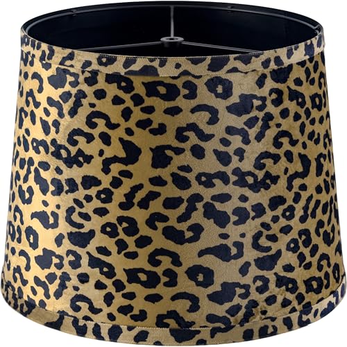 Leopard Lamp Shade Set of 1 (11"×13"×10"-1 Pc / Multi - Leopard Fabric)