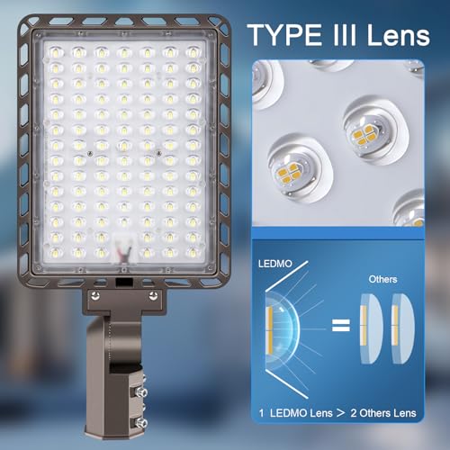 LED Parking Lot Lights with Detachable Power Driver & Photocell (240W/Pole Mount/1 Pack)