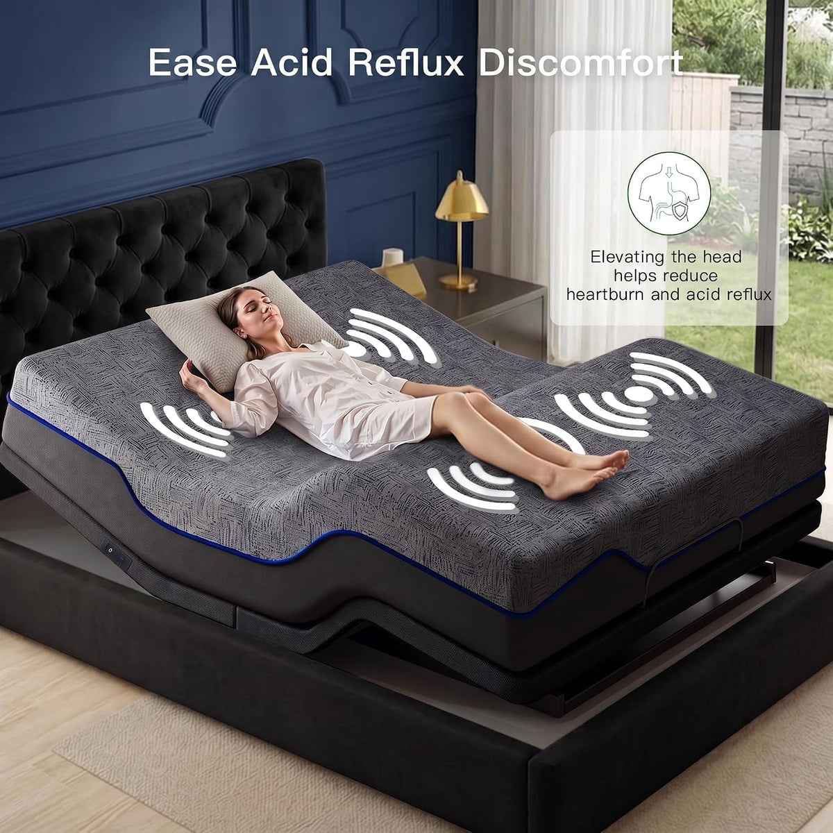 Split King Adjustable Bed Frame with Mattress & Massage (Split King / Massage Base with 14" Mattress)