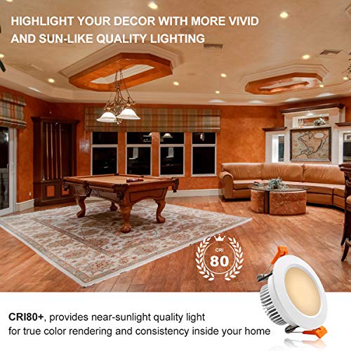 2 Inch LED Recessed Lighting (2700k (Ultra Warm White) / 10 Pack (White))