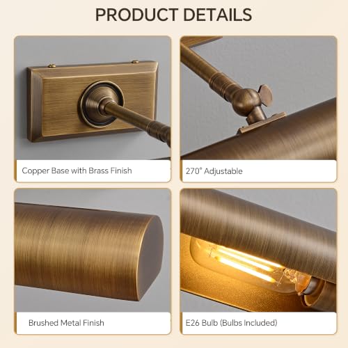 Brass Picture Light Hardwired Picture Lighting Copper Material