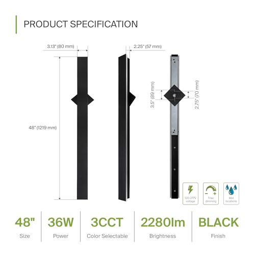 48" LED Linear Wall Sconce (Black)