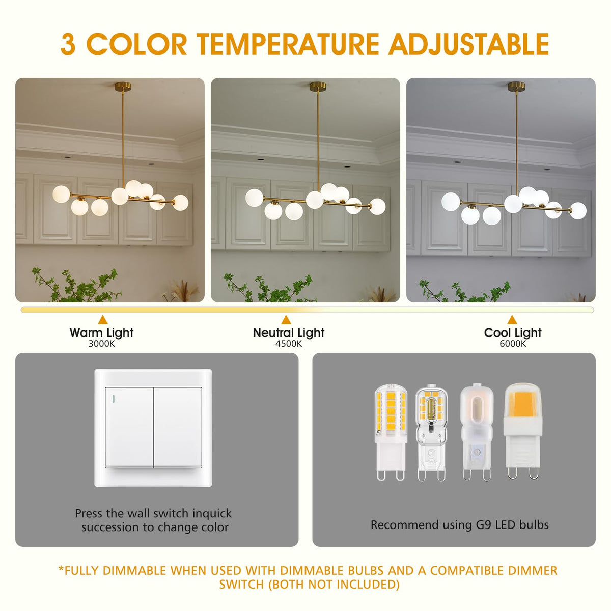 55 Inch Brass Gold Linear Chandelier (Gold with Milky White Shade / 16 Lights)