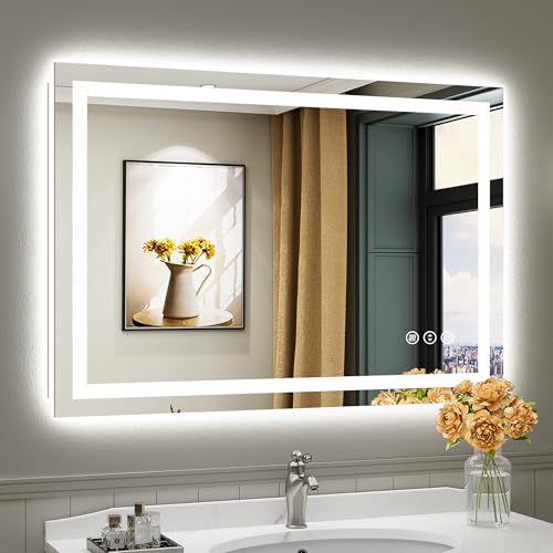 44x30 Inch LED Bathroom Mirror with Lights (Backlit+front Lit / 44"L x 30"W)